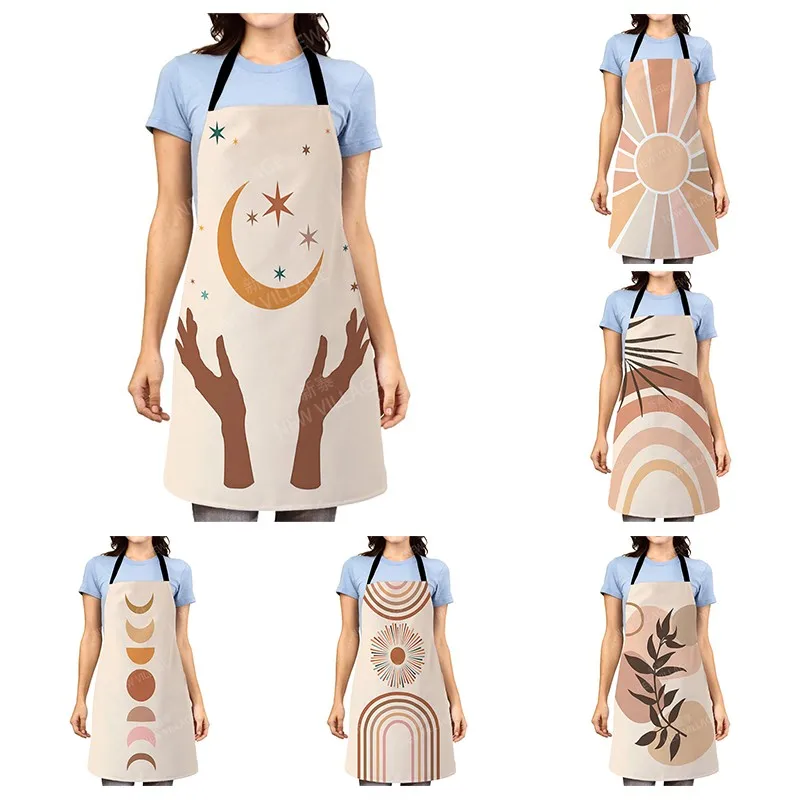 Aesthetic Women kitchen apron kids original Children Waterproof girl princess waiter work apron oil proof nordic boho plant