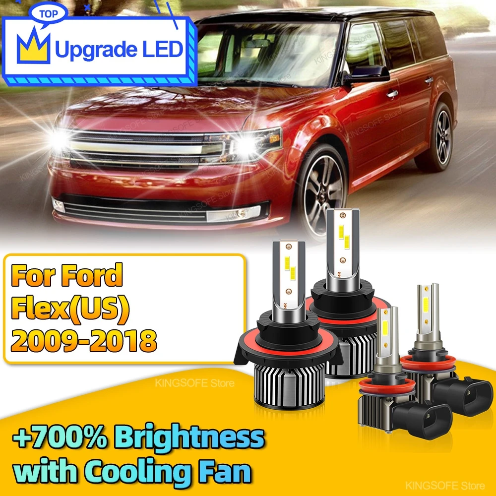 

2/4Pcs LED Bulb Car Headlight H13 Canbus Auto Light 30000LM H11 Fog Lamp For Ford Flex(US) 2009 2010 2011 2012 2013 2014-2018