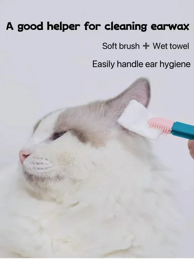 Eco-Friendly Kitten Eye Rub Handheld Cat Eye Wipe Rub Eyes Poo Brush Cleaning Reusable Buckle Design Pet Comb Tear Stain Brush