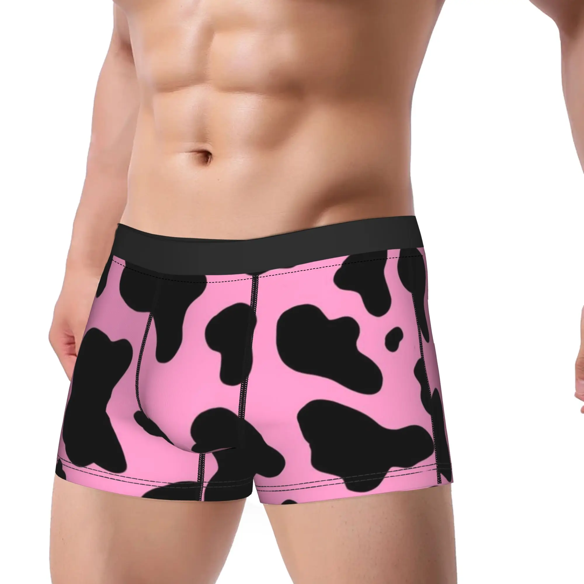 Pattern (7) Cow Print Underpants Breathbale Panties Male Underwear Ventilate Shorts Boxer Briefs