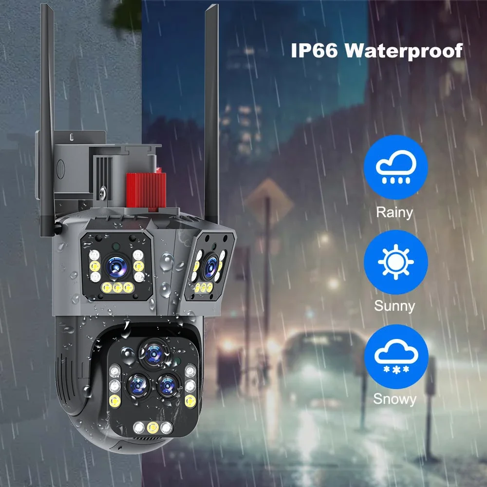 Rscamtom 20MP 5 Lens IP66 Waterproof 20X Wireless Camera WiFi PTZ Network Camera With Speaker