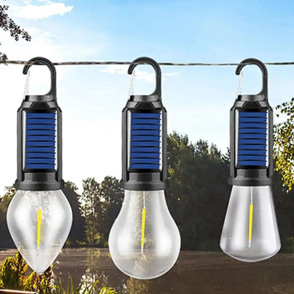 

Solar Powered LED Camping Lamp with Hook LED Lighting Lantern USB Charging Outdoor Tent Light Waterproof for Outdoor BBQ Camping