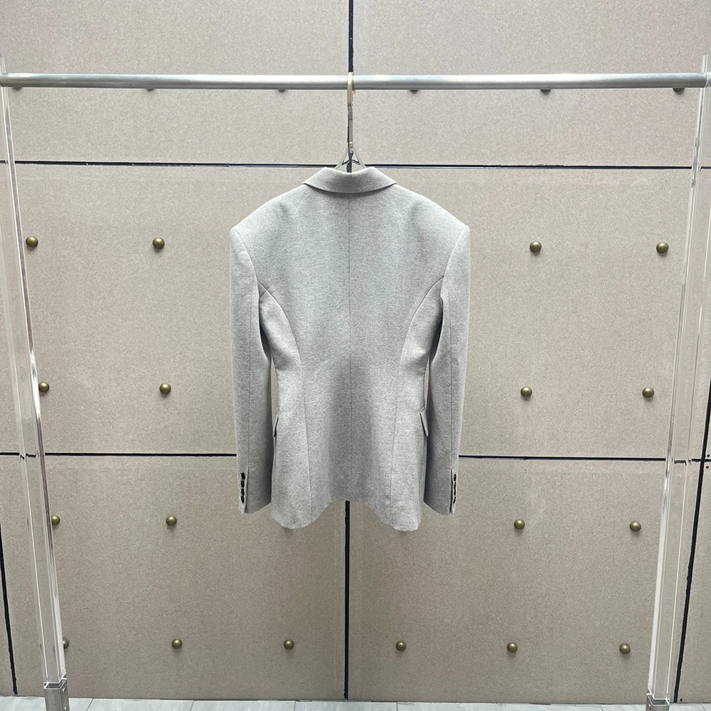 

Женская шерстяная куртка Y2K-стиль с деформированной талией, облегающая однобортная элегантная пригородная куртка, топ, осень 2021, новое поступление