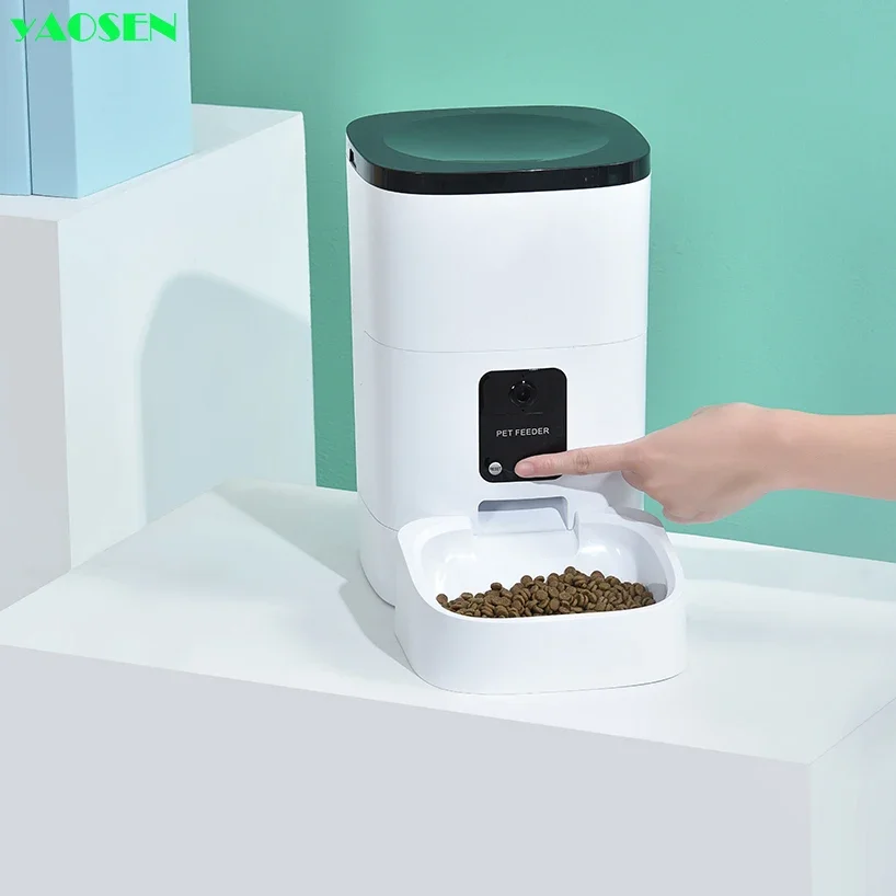 

WiFi Automatic Cat Feeder Pet Food Feeder Remote Control 4L Timer Dry Food Dispenser Have Voice Record For Pets