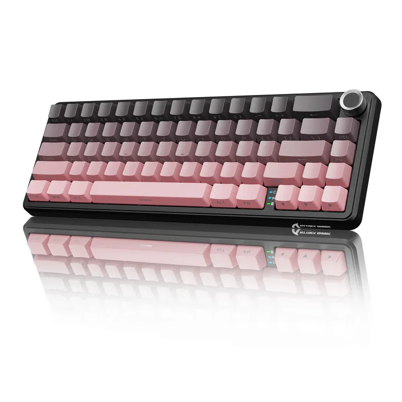 ATTACK SHARK X66 Kabellose mechanische Tastatur mit seitlich bedruckten PBT-Tastenkappen BT & 2,4 G Wireless & Typ-C verkabelt Hot-Swap 16 Milli 4