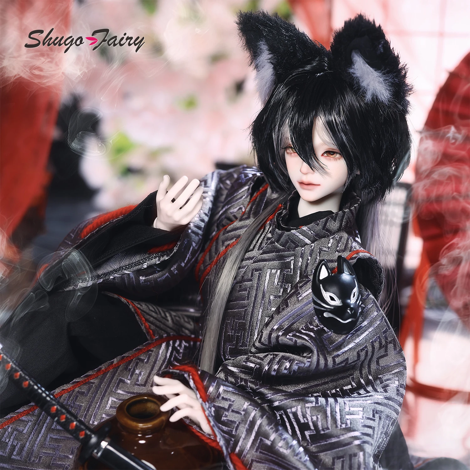 Bjd Doll 1/4 Aoki A Fullset Hallowed Inari Shrine Male Japanese Kimono Style The Harvest Messenger Swordman Mask Shugafairy