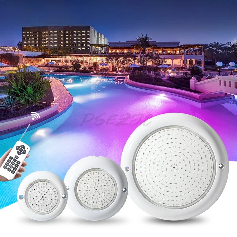 Low Voltage 12v Underwater Pool Light Colorful Ultra-thin Wall Mounted Fully Glued Underwater Light Outdoor Light