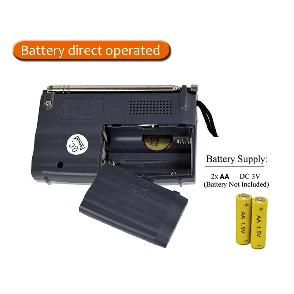 BC-R21 Portable Radio AM FM Battery Powered Longest Lasting Best Reception with Headphone Jack for Running Walking Emergency Use