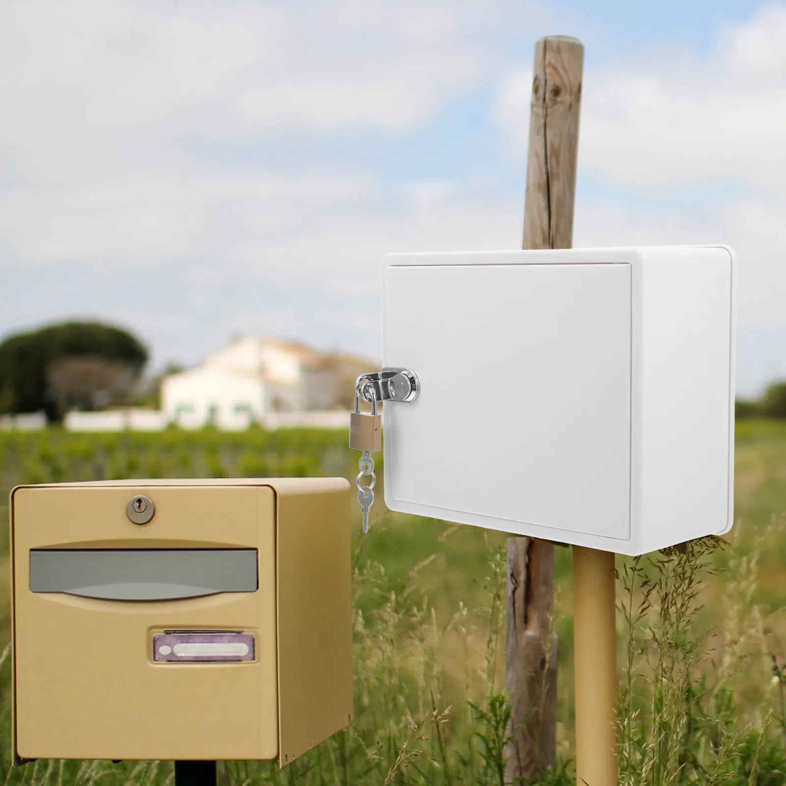 1Set Fresh Milk Delivery Box Lockable Wall Mounted Outdoor Milk Storage Case Porch Package Delivery Box Insulated Container