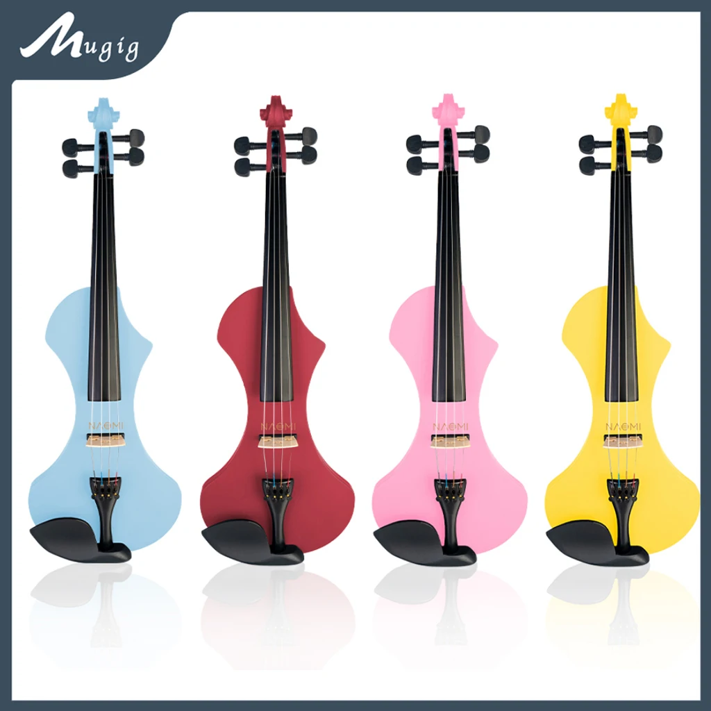 

Mugig 4/4 Electric Violin Set Fiddle Full Size Electric Silent Violin With Case And Brazilwood Bow Free Rosin Cable Bridge