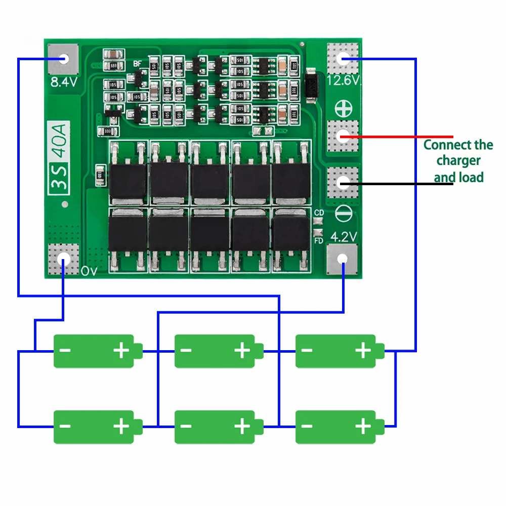 Li-ion Lithium Battery Charger Protection Board 3S 4S 40A 60A 18650 BMS For Drill Motor 11.1V 12.6V/14.8V 16.8V Enhance/Balance