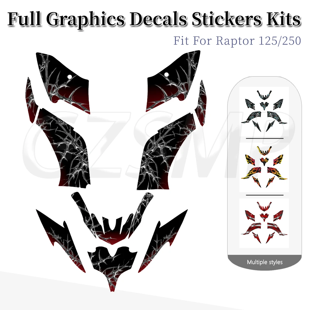 ATV Graphics Decals Background Deco Stickers Kit Fit for Yamaha YFM 250R 150R Raptor125 2011-2013 Raptor250 2008-2013