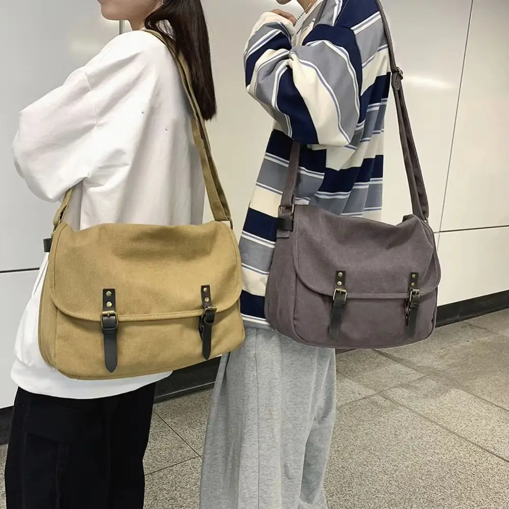 

Big Size Casual Crossbody Bag Vintage Trendy Messenger Bag Large Capacity Korean Style Shoulder Bag Dating