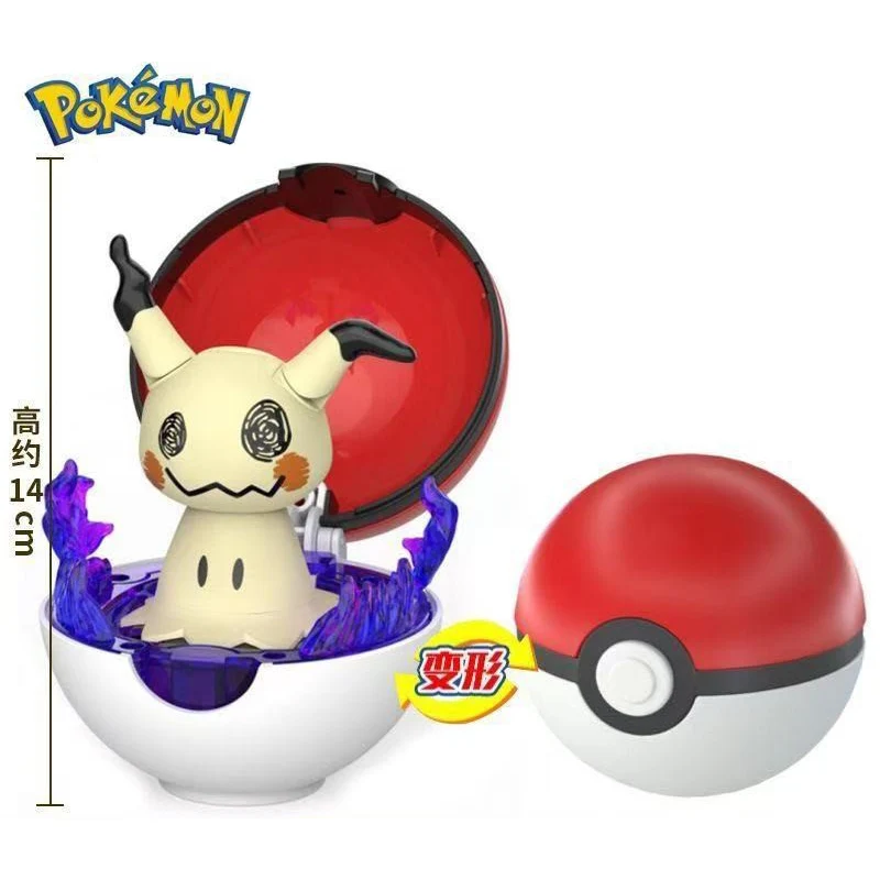 أصيلة Pok é mon Pok é الكرة تحويل عمل الشكل اليدوية بيكاتشو عروسة كارتون زخرفة الأطفال ختم لعبة هدية الكريسماس #4