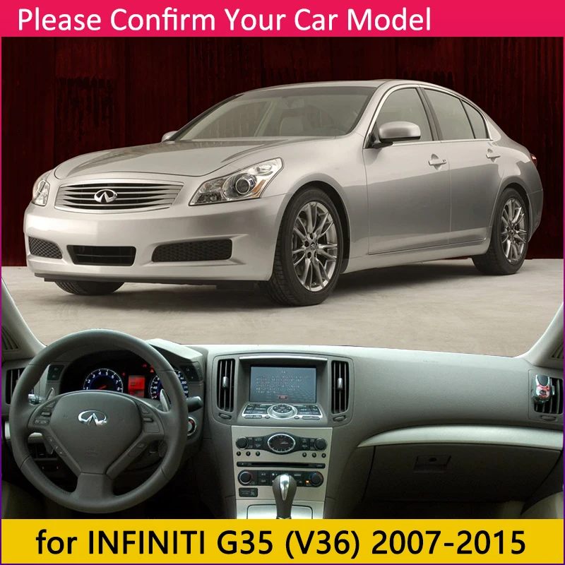 لإنفينيتي G37 G35 G25 2007 ~ 2015 سيدان كوبيه مكافحة زلة حصيرة لوحة غطاء Dashmat اكسسوارات لنيسان سكايلاين Q40 V36 CV36 #2
