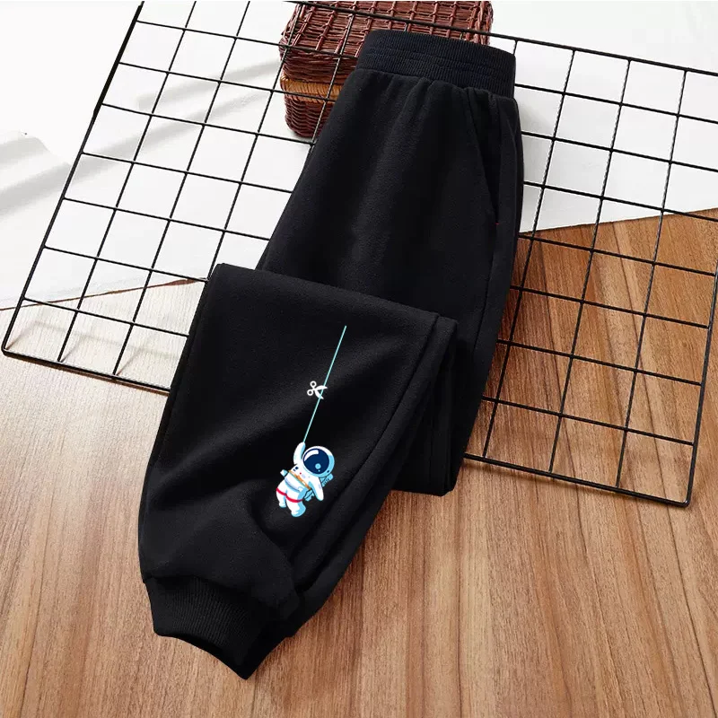 Childrens Spring Autumn Sweetpants Astronaut Planet Long Pants for Baby Boys Trousers with Elastic Band