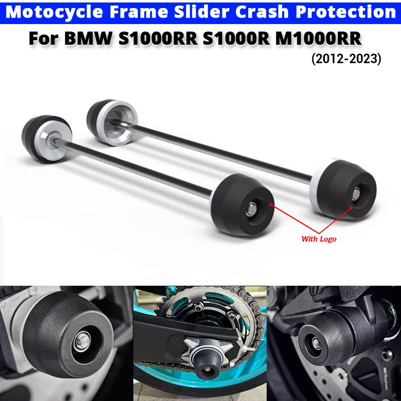 

For BMW S1000RR S1000R M1000RR 2012-2023 Motorcycle Frame Slider Crash Protection Front Rear Wheel Slider Crash Protector Pads