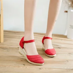 Espadrilles Wedges Woman Casual Comfort Closed Toe Sandals Women Summer Pumps Footwear Heeled Sandals High Heels Sandalias Mujer