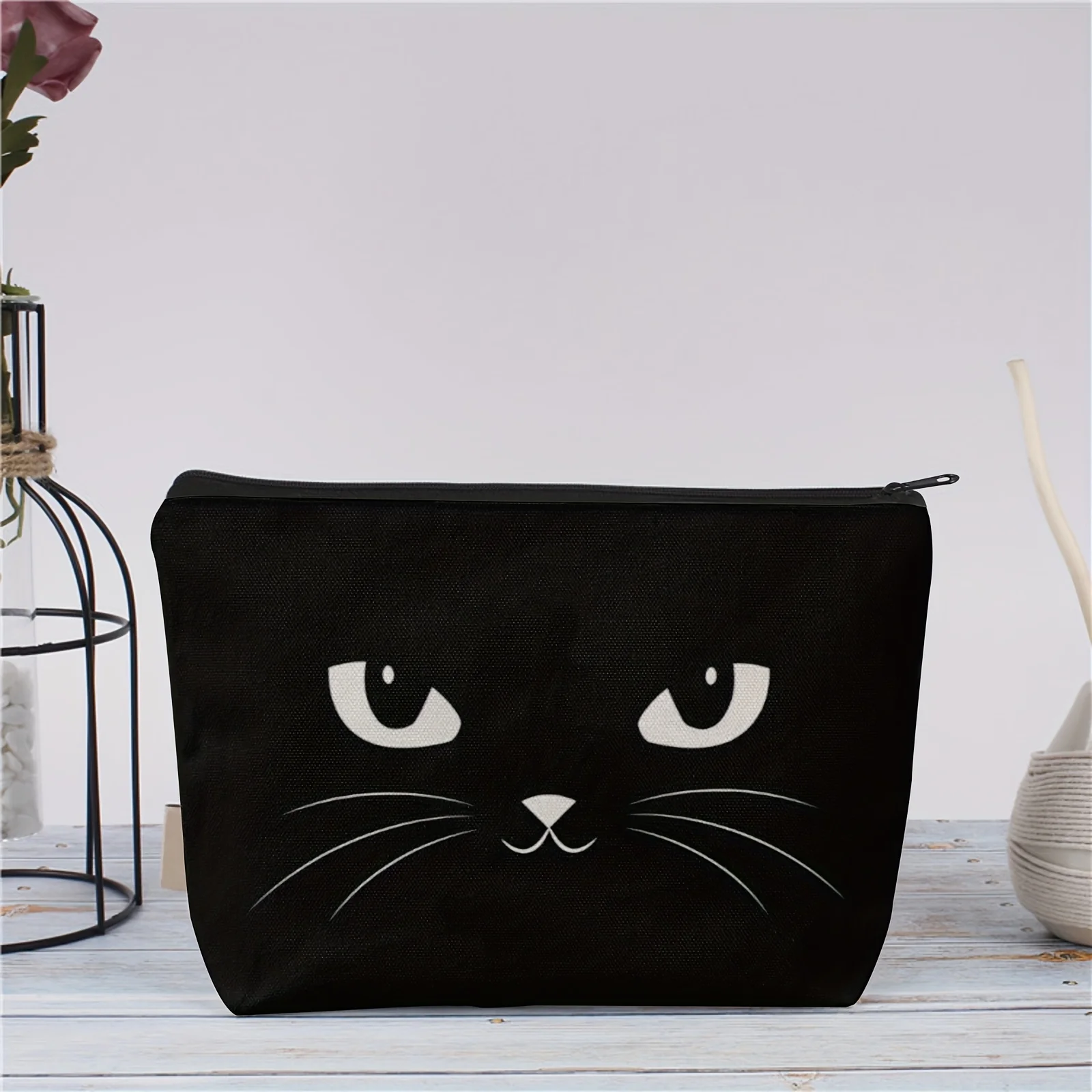 กระเป๋าแต่งหน้าแมวดำ - กระเป๋าซิปมัลติฟังก์ชั่นน่ารักสำหรับผู้หญิง, กระเป๋าเก็บเครื่องประดับ, กระเป๋าเดินทางซิปกระเป๋าเก็บของขนาดเล็กที่สมบูรณ์แบบ