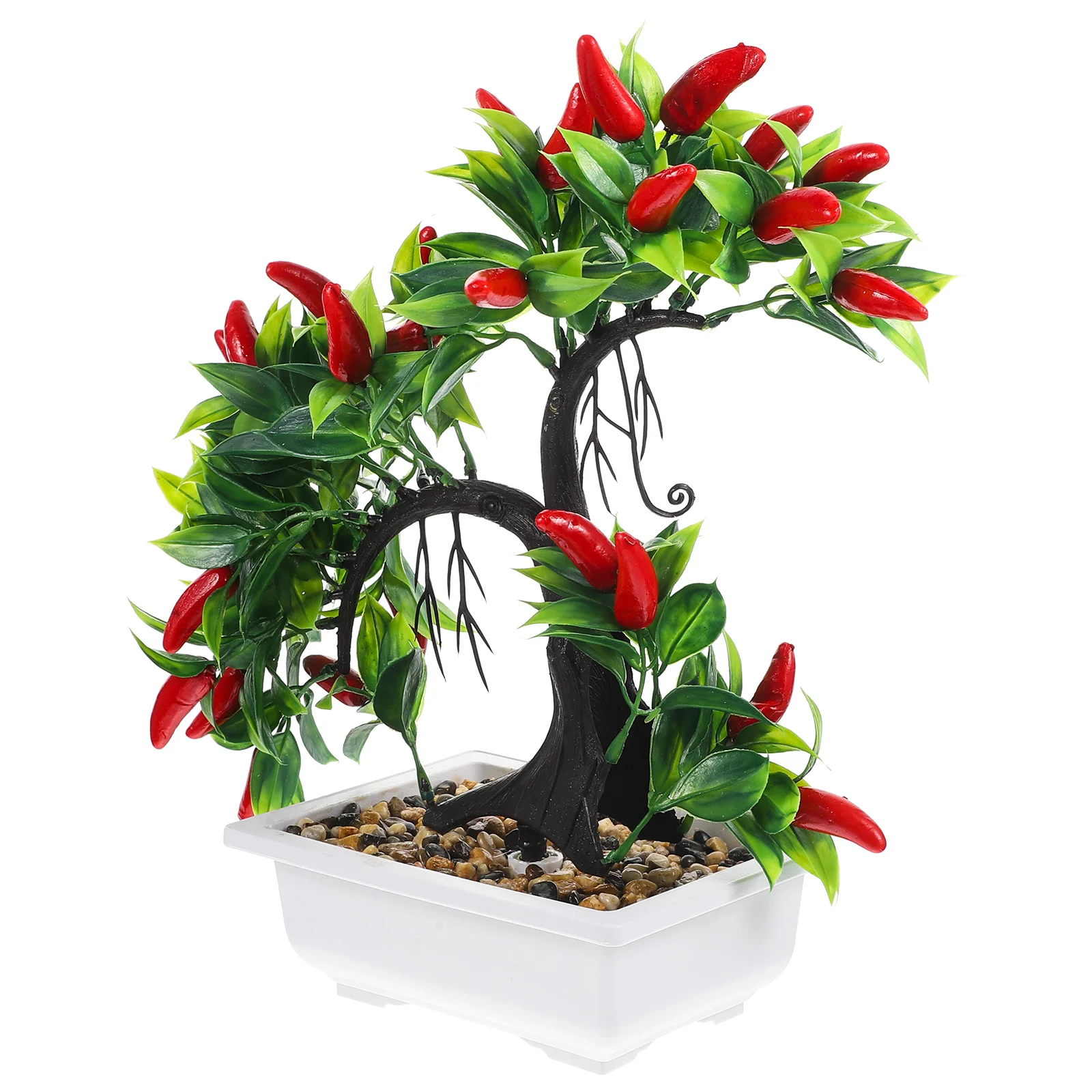 

Artificial Fake Chili Plant Faux Chili Plastic Decoration Realistic Lifelike Home Office Fake Plant Ornaments Decor