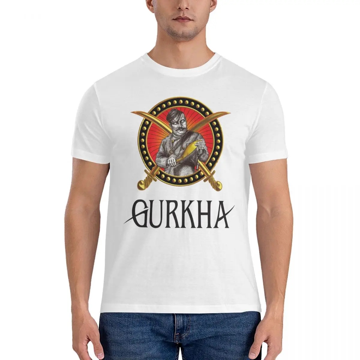 Men's T-Shirt Cool Casual Pure Cotton Tee Shirt Short Sleeve A-Assassin Gurkha T Shirt Round Collar Clothes Unique