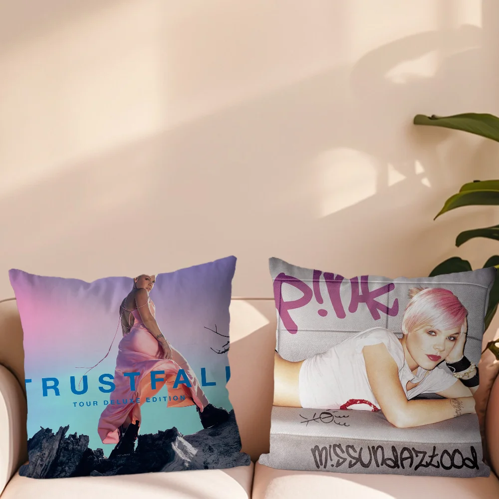 Classic Singer Pink Trustfall P!nk Pillow Case Sofa Living Room Bedroom Headboard Backrest Cushion Square Cushion Nap Time