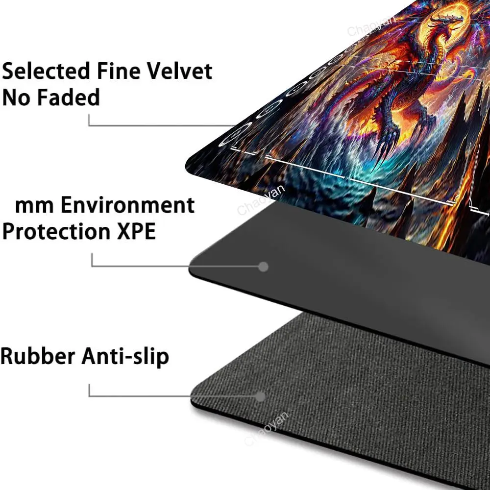 تحلق التنين تصميم Playmat 600x350 مللي متر بطاقة الألعاب التجارية الوسادة مع عدم وجود منطقة سحرية منصات المضادة للانزلاق ل Rune Battlefield MTG TCG LOL #5