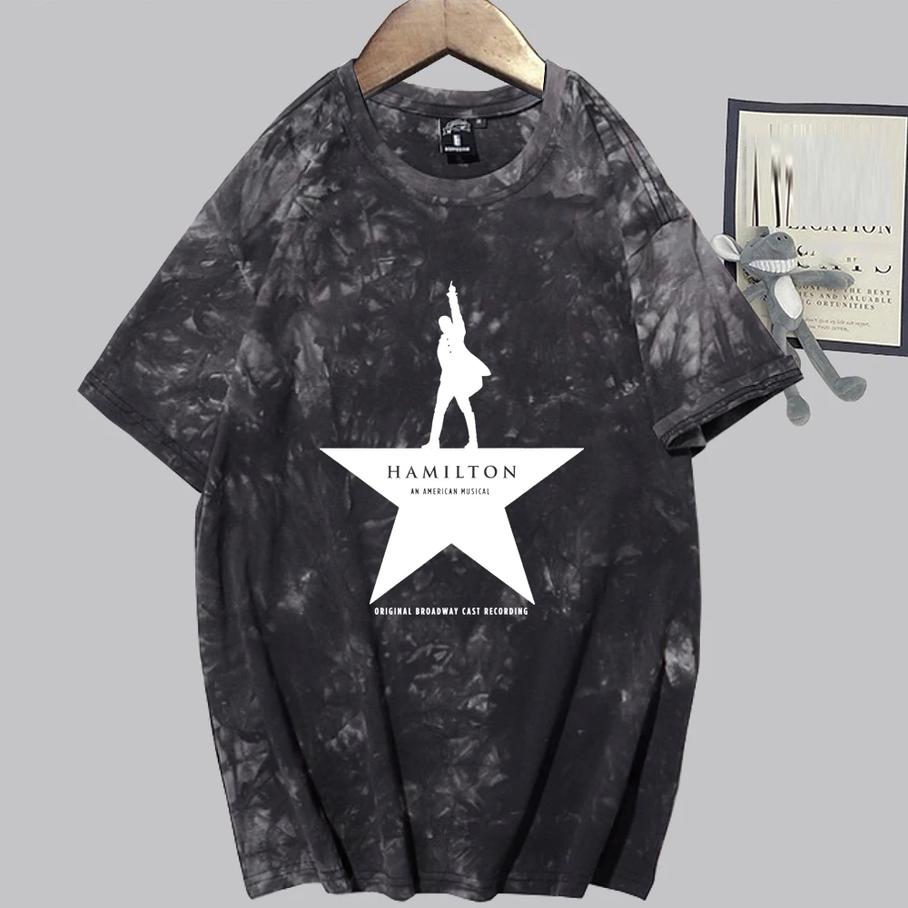 Hamilton An American Musical 2024 Tie Dye Shirts Unisex Oversized Harajuku Summer Tee Tops Tops Music Fans Gift Shirt