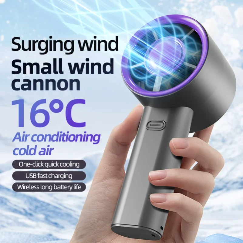 

Mini Handheld Fan With Power Display 100 Wind Speeds Personal Highspeed Fan Rechargeable Mute Handheld Fan Air Calculating Fan