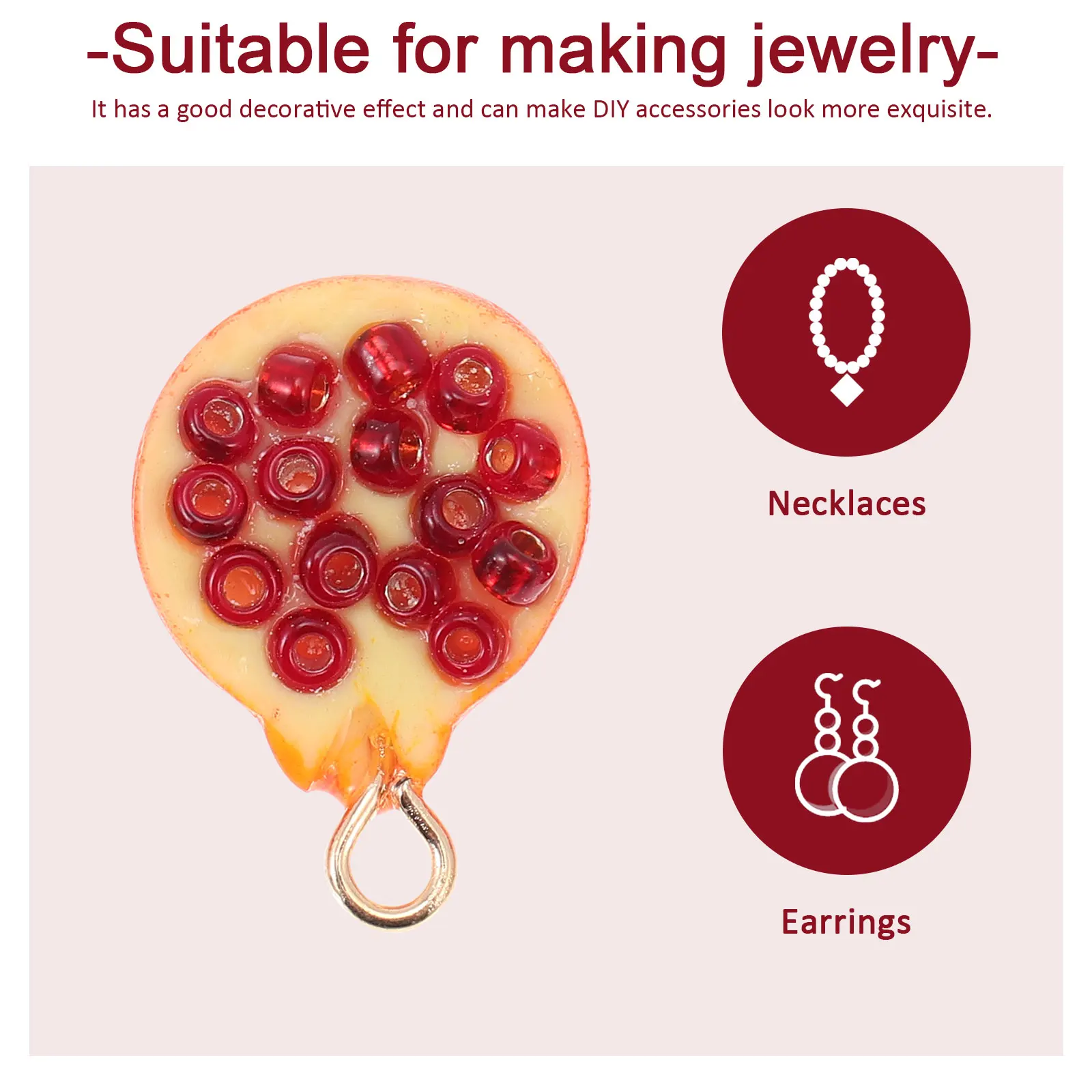 

4pcs Fruit Resin Painted Earrings Pendant Accessories DIY Jewelry Making Charms Lightweight Durable Smooth Edge Gift