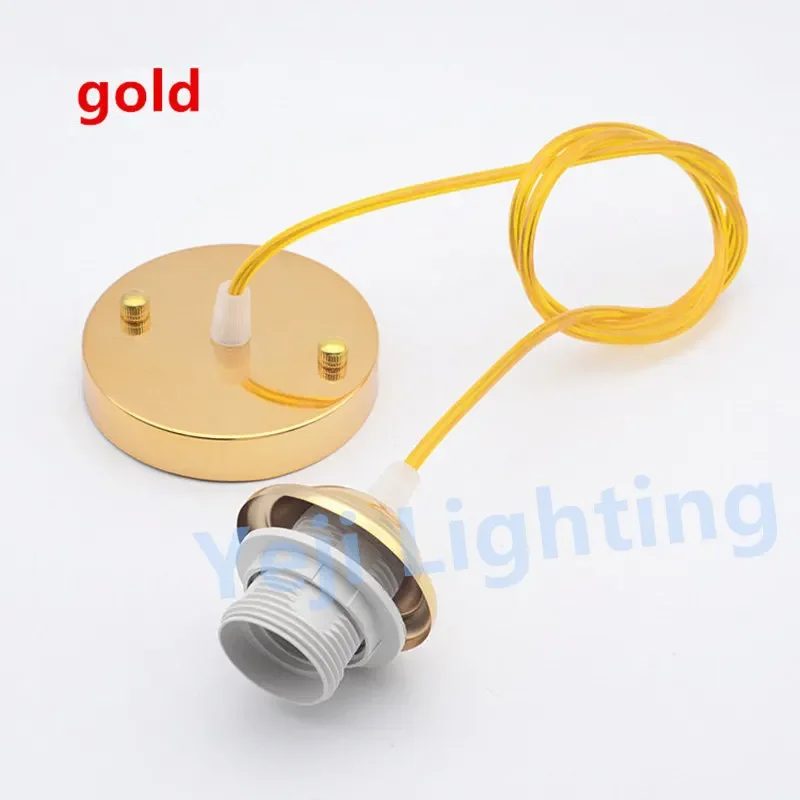 

E27 socket plastic lamp holder with 1m cable wire ceiling rose canopy lamp base for chandelier led pendant light cord set DIY