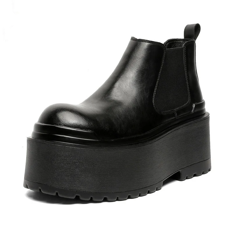 men luxury fashion punk hip hop dress chelsea boots flats platform shoes cowboy original leather boot cool autumn winter botas