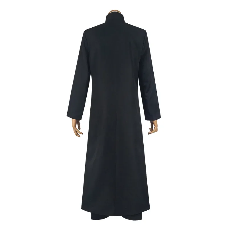 Matrix cosplay personalizado preto cosplay traje neo trench coat trajes de festa de halloween para homens cos play prop acessórios