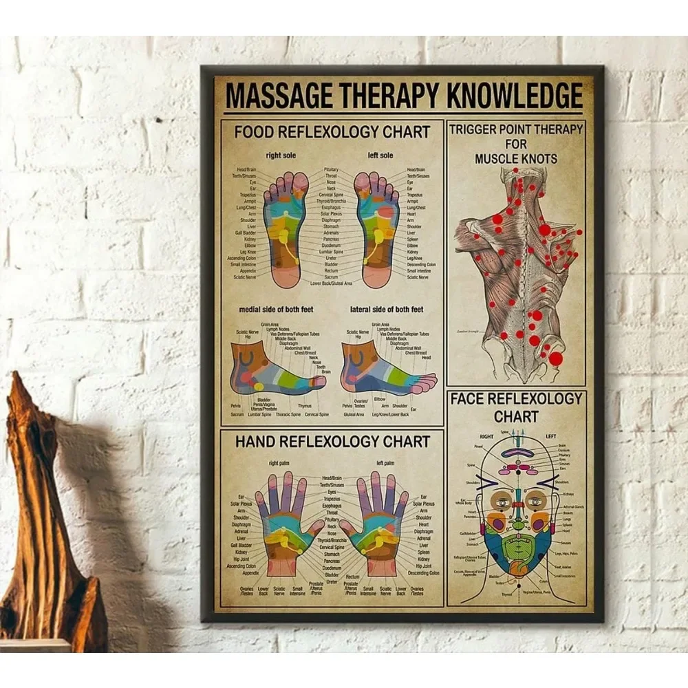 HealNest Aluminum Sign - Massage Therapist Knowledge - Foot Reflexology & Trigger Point Wall Decor - Ideal School - Themed Gift