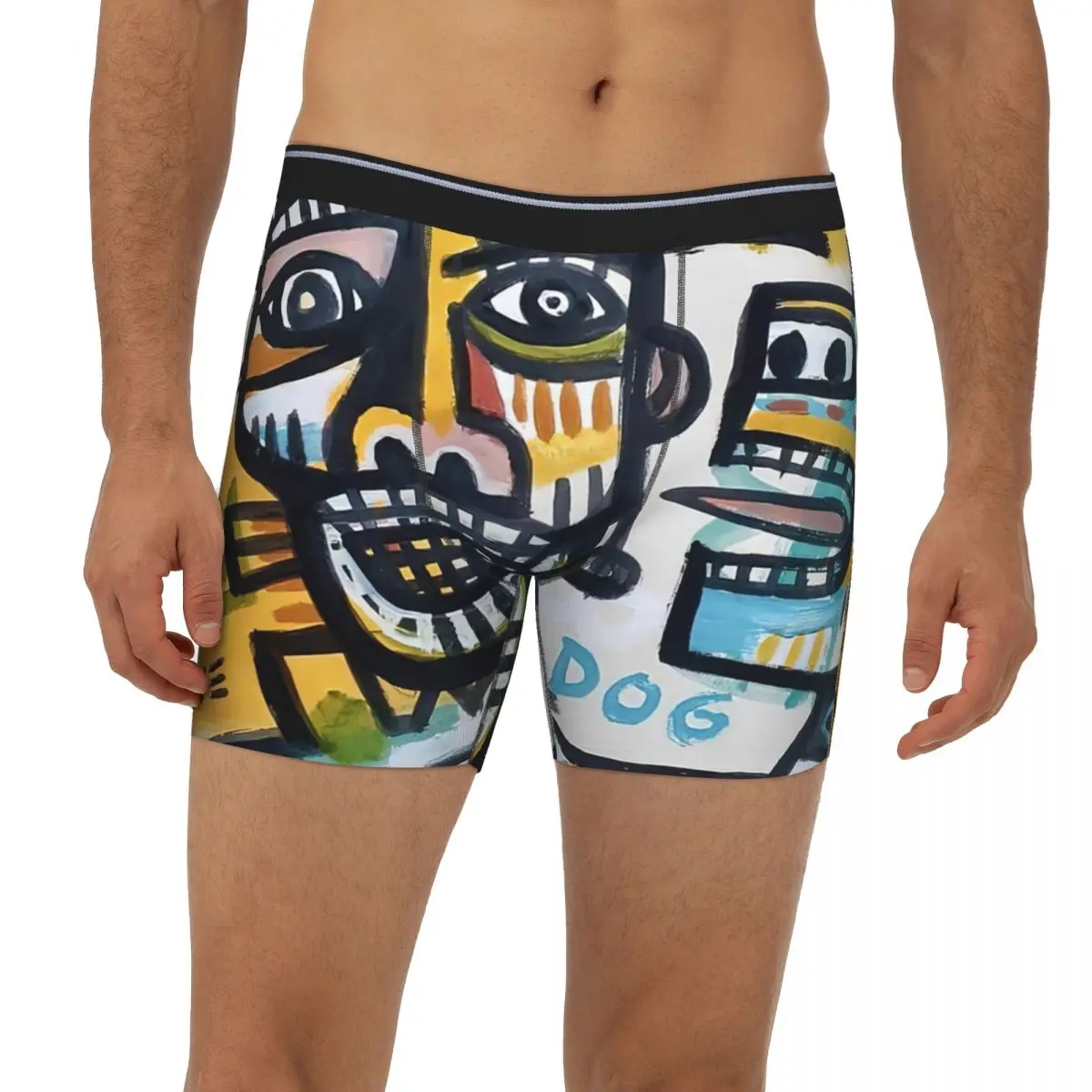 Arte graffiti cuecas breathbale calcinha masculina cueca boxer cuecas estendidas roupa interior