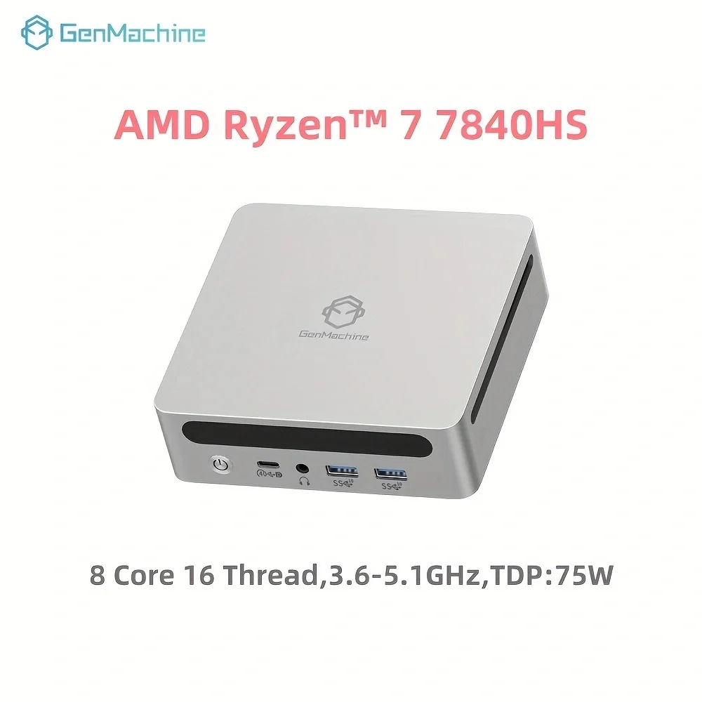 

Игровой ПК DIY Genmachin на WIFI6 и BT5.2, AMD 7840HS, Windows 11, Ryzen, LPDDR5 32 ГБ 6400 МГц ОЗУ