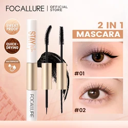 FOCALLURE 2 In 1 Waterproof Black Mascara Eyelash Lengthening Curling Eyes Eyelash Extension Eyeliner Enchancer Makeup Cosmetics