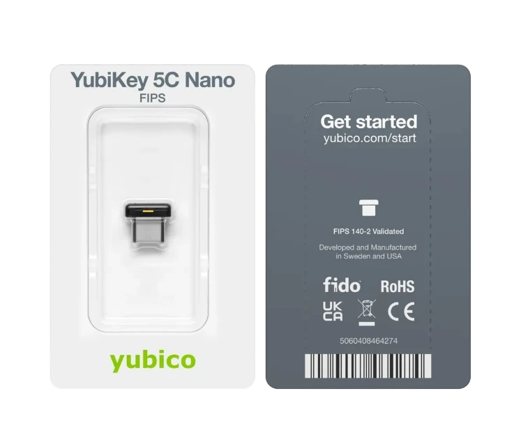 لوحات تقييم أدوات تطوير USB من YubiKey 5C Nano FIPS
