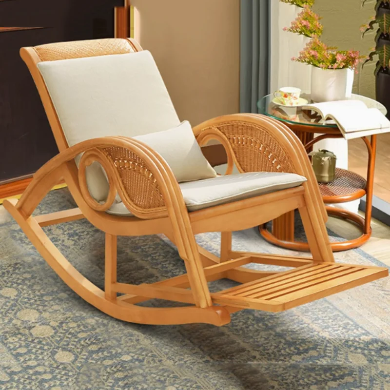 

Nordic Vintage Living Room Chairs Rattan Leisure Sturdy Single Comfy Chairs Relaxing Wood Italian Sedie Da Soggiorno Furniture