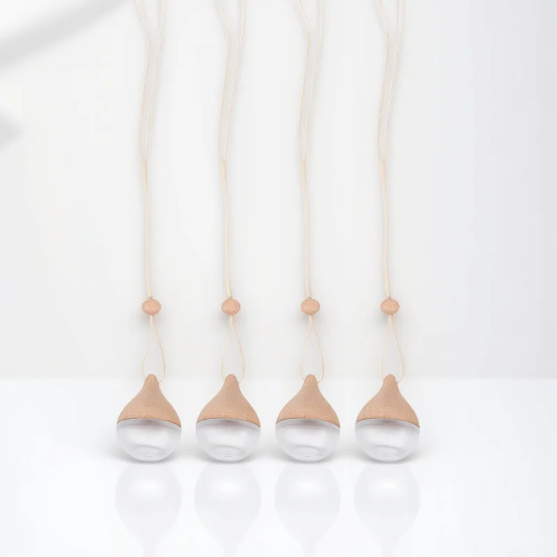

4pcs Car Perfume Pendant Diffuser 8Ml Glass Empty Refillable Bottle For Essential Oil Car Hanging Accessories Aromatherapy Decor
