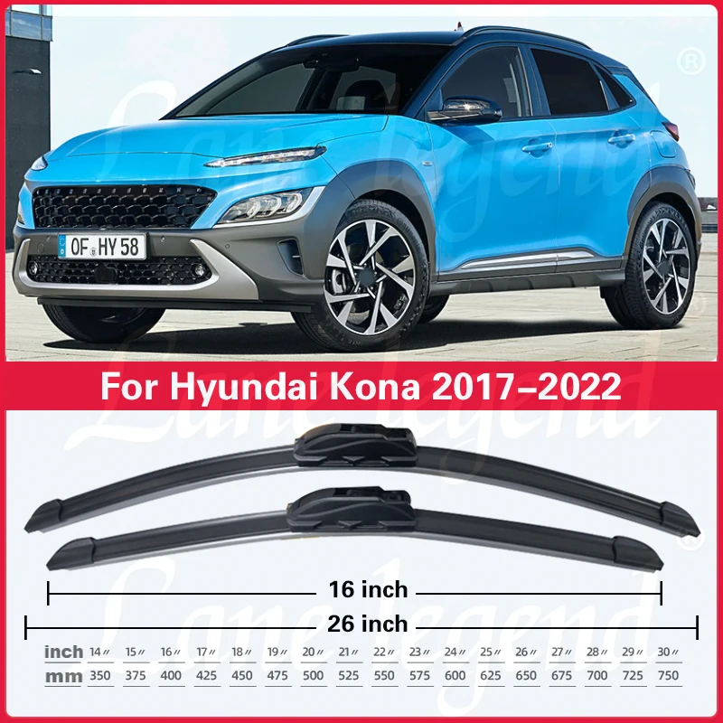 2pcs For Hyundai Kona 2017 2018 2019 2020 2021 2022 Car Wiper Blades Windshield Windscreen Front Window 26\