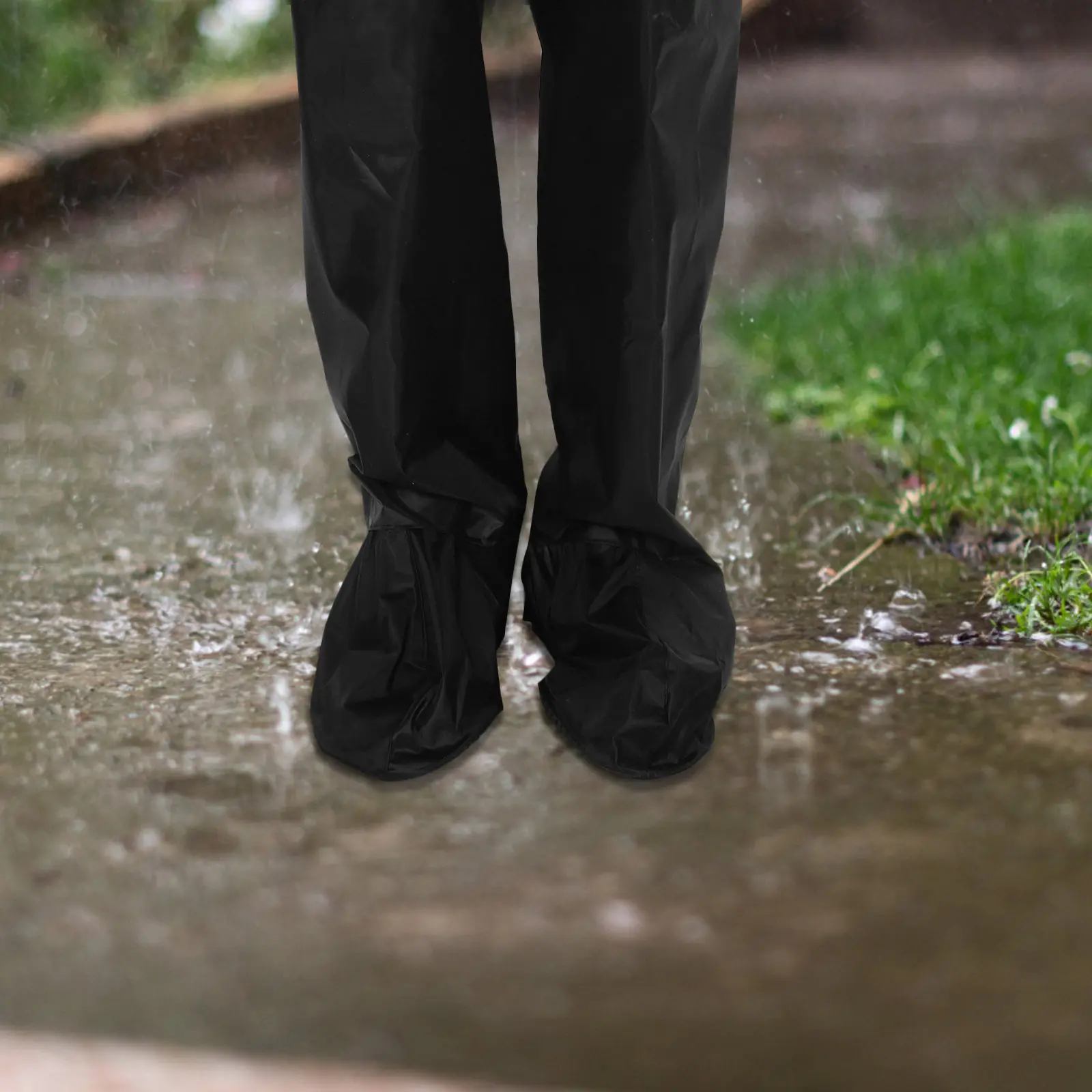 

1Pair Waterproof Motorcycle Rain Pants Set Windproof Raincoat Boot Covers Men Women Riding Outdoor Gear Work Rain Gear