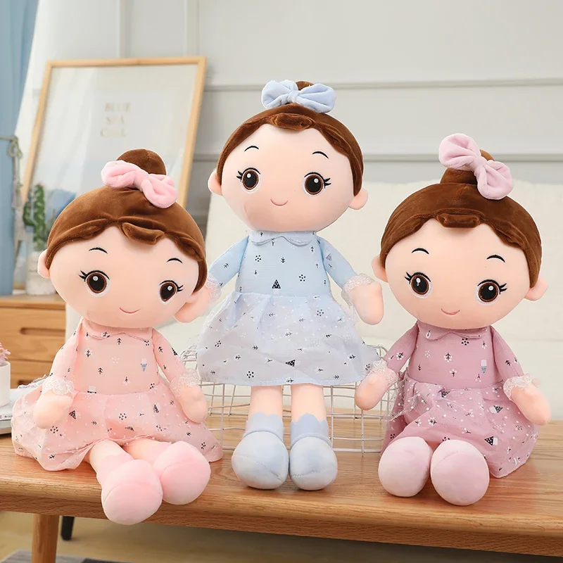 45cm bonito anjo menina brinquedo de pelúcia adorável pelúcia anime figura boneca usar lindo vestido brinquedos macios para meninas presentes agradáveis