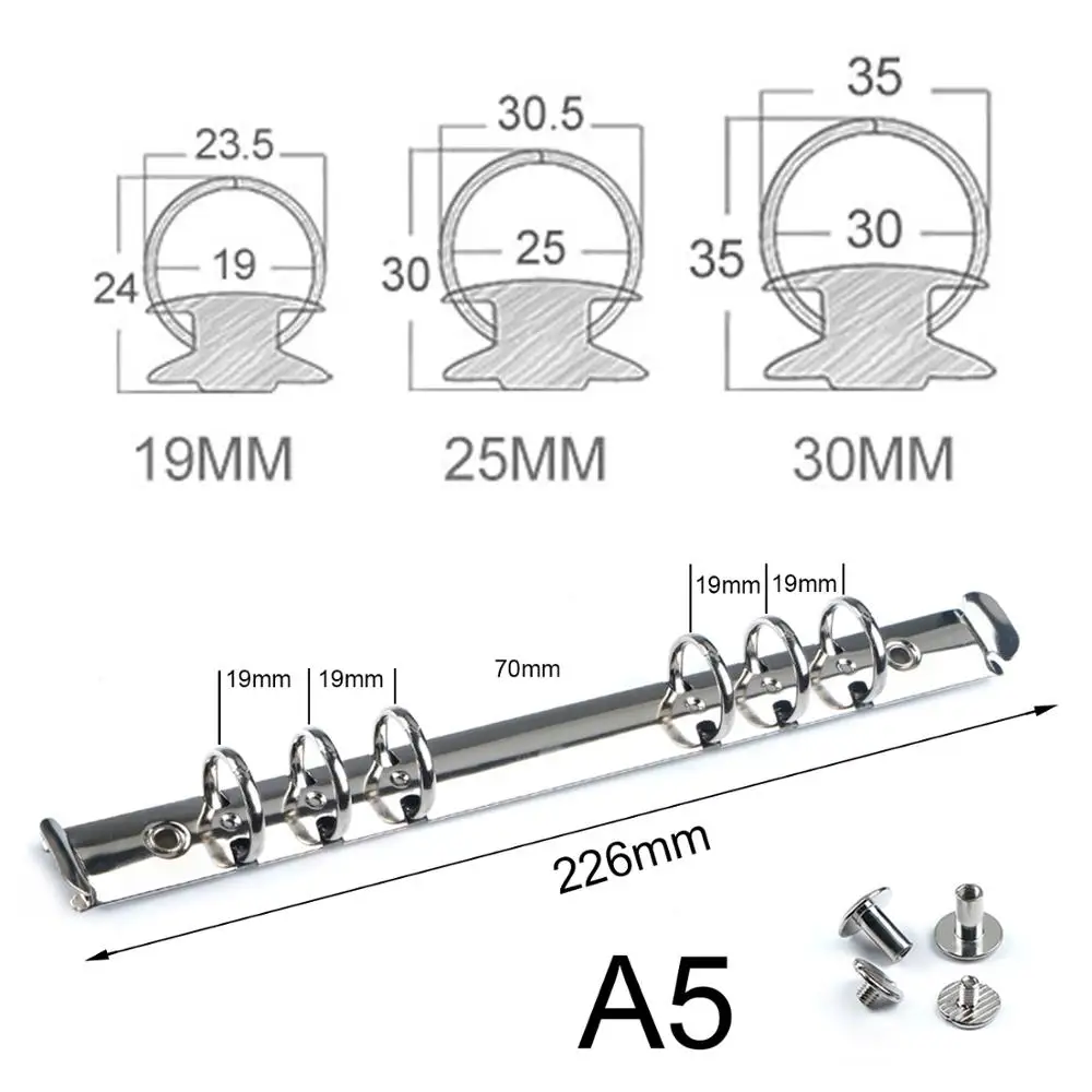 DIY Journal Notebook Ring Mechanical With Screws  A4 B5 A5 A6 A7 Binder Clip Gold Silver Bronze Black