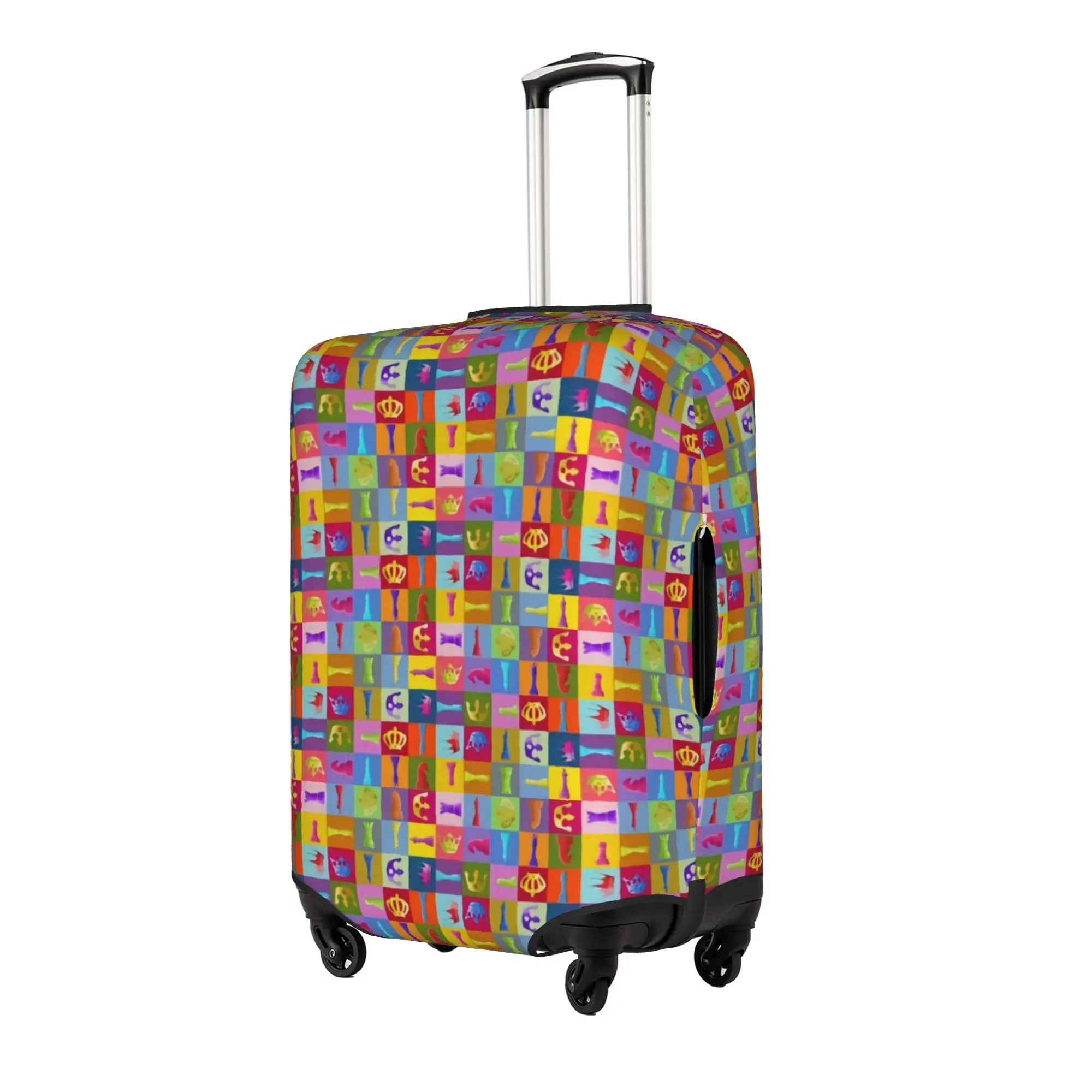 Chess Lover   Travel Luggage Cover Washable Chessboard Game Suitcase Cover Protector Fit 18-32 Inch