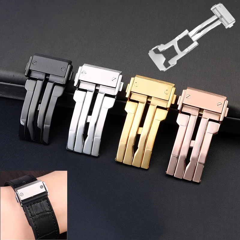 18mm 22mm watch folding buckle for HUBLOT BIG BAND silver rose gold black soild stainless steel metal men watch strap Clasp tool