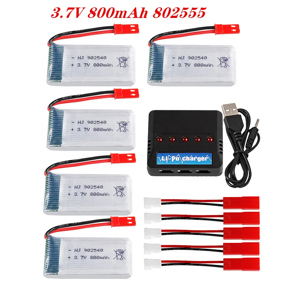 902540 3.7V 800mAh batteria Lipo con caricabatterie per MJX R/C X400 X500 X800 HJ819 X25 batteria RC Quadcopter Drone pezzo di ricambio JST