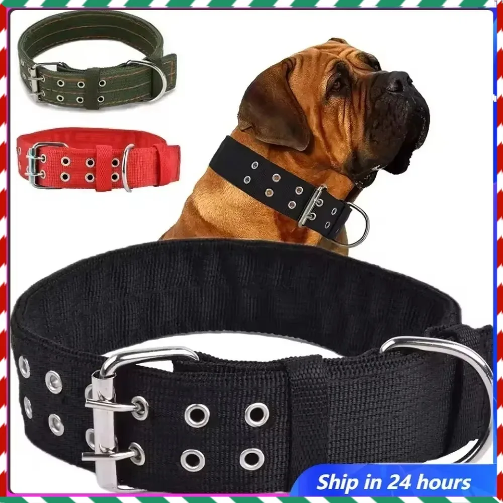 

Nylon Solid Dog Collar Unisex for Small Medium Large Dogs - Teddy Keji Pitbull Bulldog Beagle - Adjustable Comfortable Pet Acces