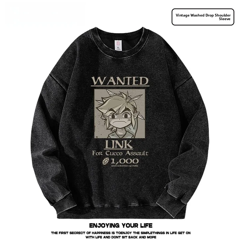 

Мужская толстовка Waed Thin Shoulder Legend of the Isles Link из смеси хлопка и полиэстера, удобная, повседневная, с длинными рукавами