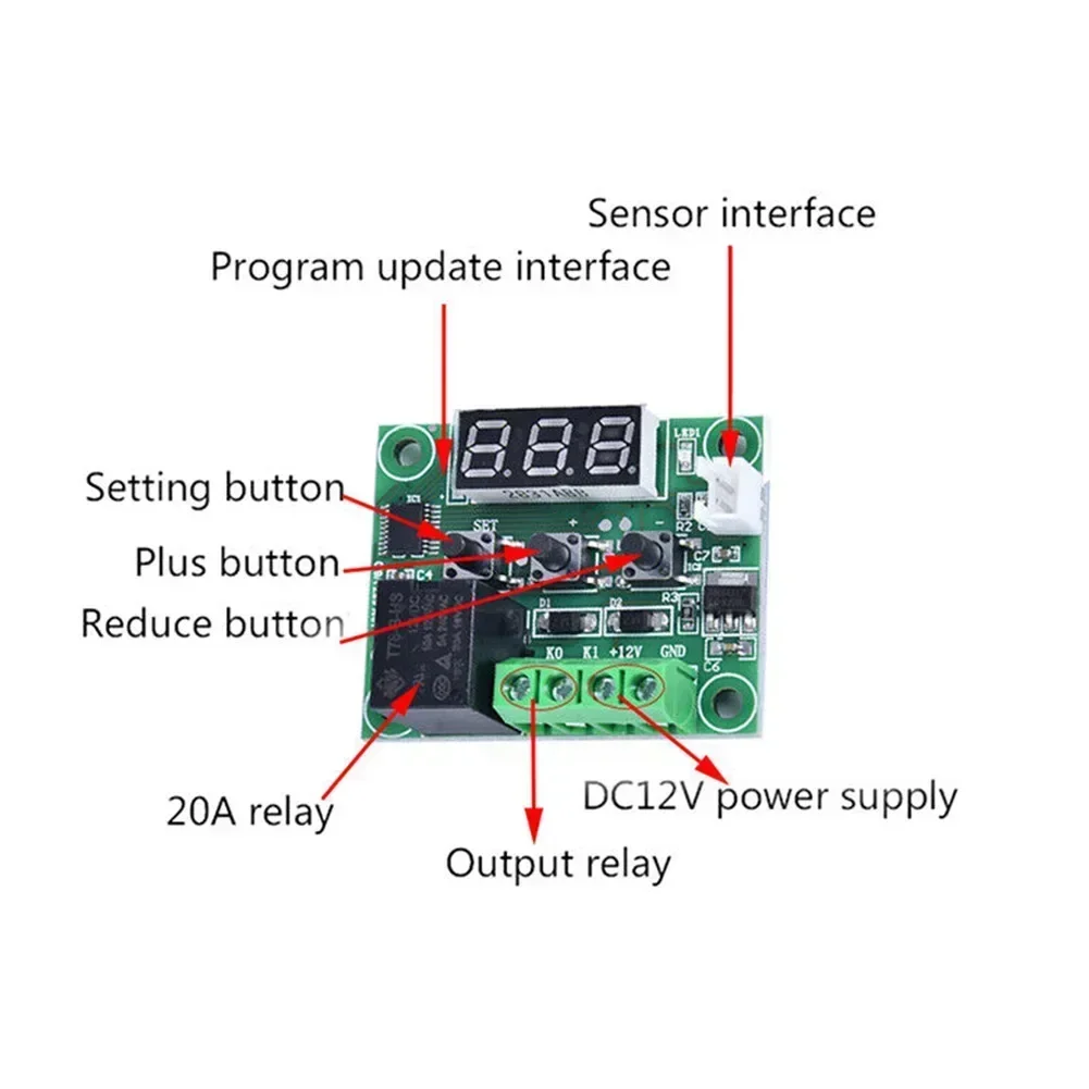 Sensor Digital Termostato, Módulo Interruptor De Controle De Temperatura, Acessórios Do Sistema De Controle De Temperatura Doméstica,-50-110 °C, W1209, 12V